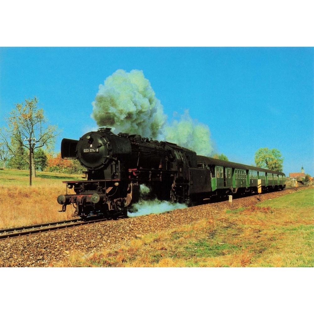 DB Steam Locomotive 023 074-8 Crailsheim 1968 Postcard Wolfgang Walper - Picture 1 of 2